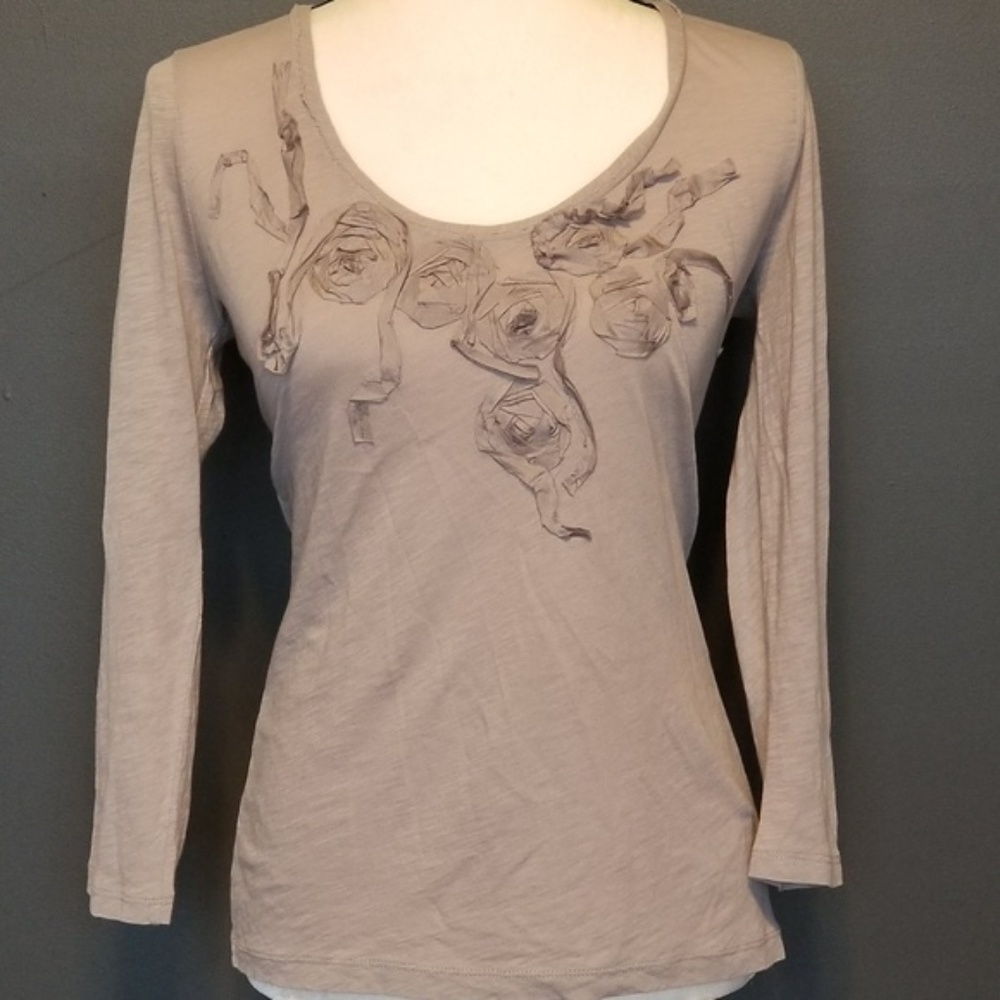 J. CREW Heather Gray 3/4 sleeve Blouse M